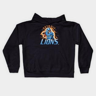 Detroit lions football vector design Kids Hoodie